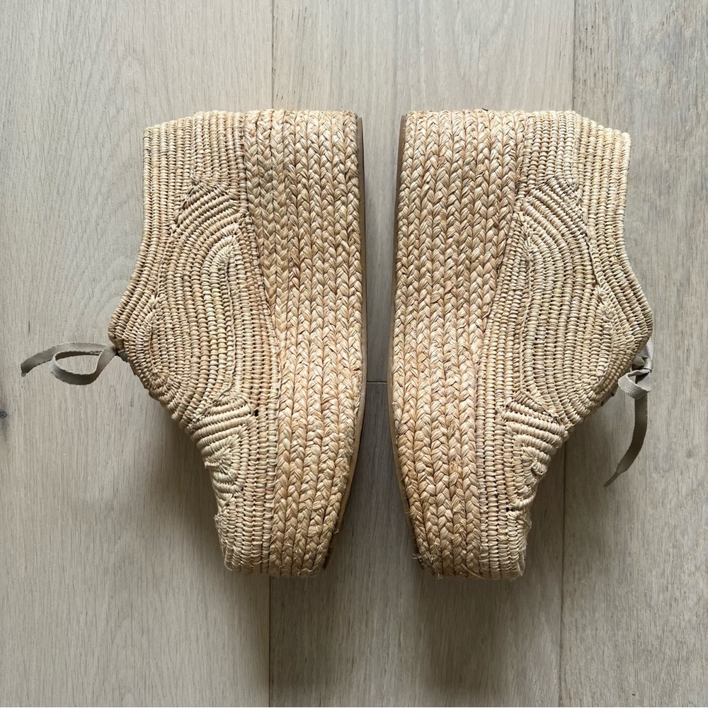 Robert Clergerie Pinto Raffia Platform